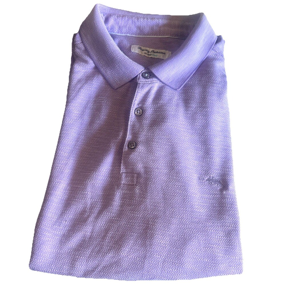 Tommy Bahama Island Zone Men 2XL Lilac Golf Polo Shirt Performance Short Sleeve